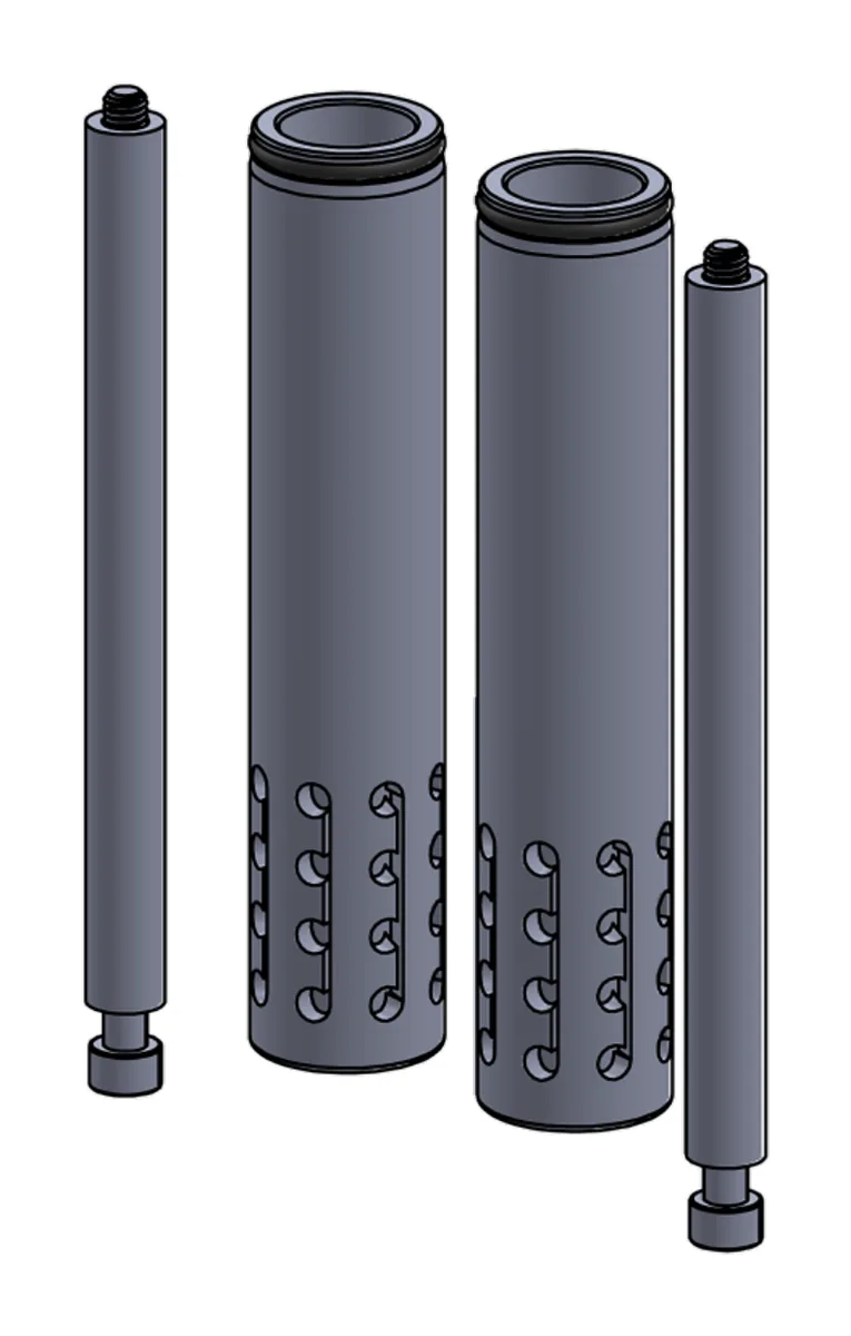 GEN 3 Replacement Filter Assembly: two extended filter barrels and two fasteners